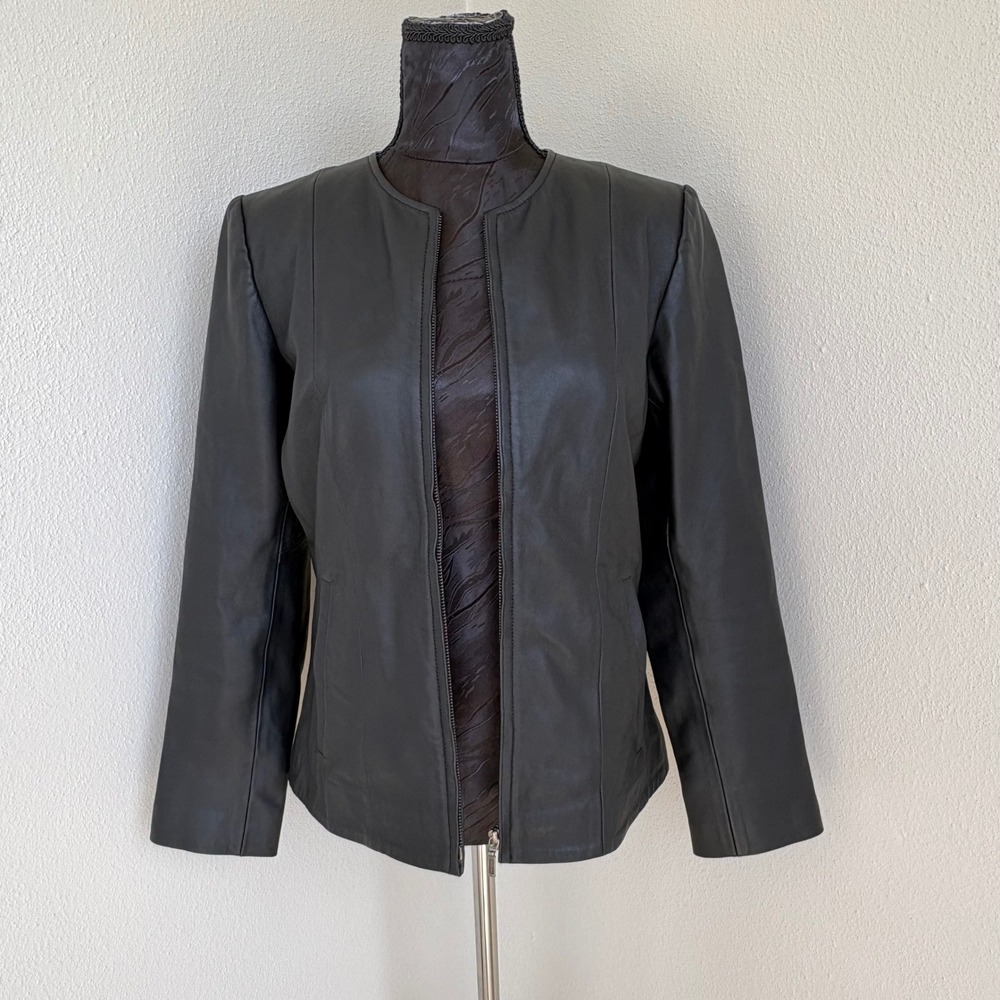 D Dolly Lamb Women's Lambskin Leather Moto Biker Jacket S Black Genuine Soft